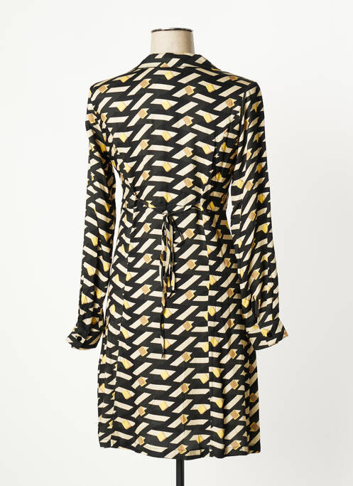 Robe mi-longue coupe fluide manches longues noir SEE THE MOON femme
