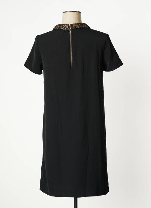 Robe courte fermeture zippée au dos manches courtes noir SCHOOL RAG femme
