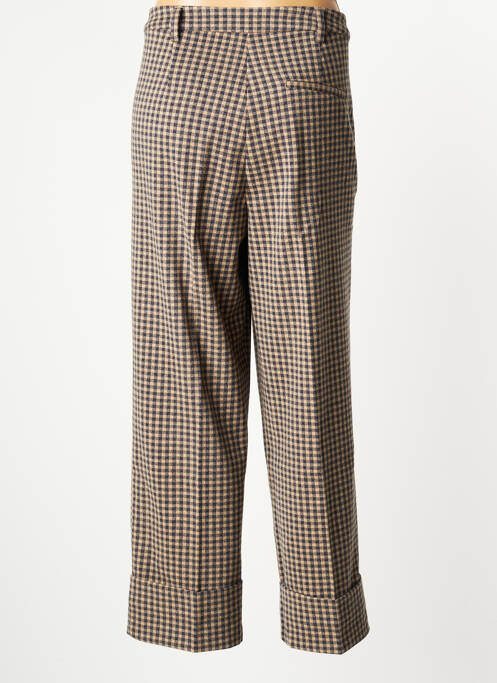 Pantalon droit fermeture zippée sous rabat avec crochet taille normale beige TOM TAILOR femme