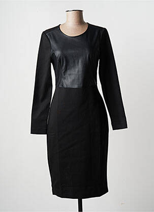 Robe mi-longue manches longues manches longues noir BCBGMAXAZRIA femme