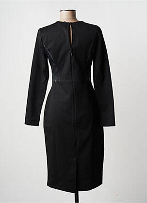 Robe mi-longue manches longues manches longues noir BCBGMAXAZRIA femme
