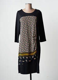 Robe mi-longue manches longues manches longues noir THALASSA femme