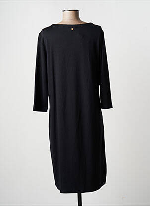 Robe mi-longue manches longues manches longues noir THALASSA femme