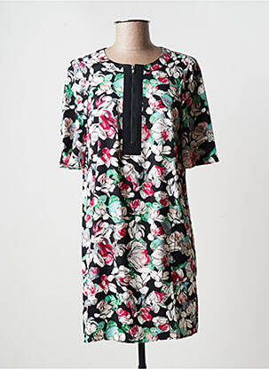 Robe courte coupe fluide manches courtes noir BCBGMAXAZRIA femme