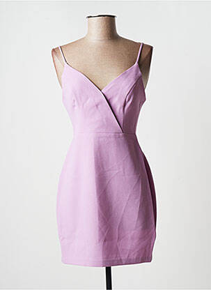 Robe courte fermeture zippée au dos fines bretelles violet BCBGMAXAZRIA femme