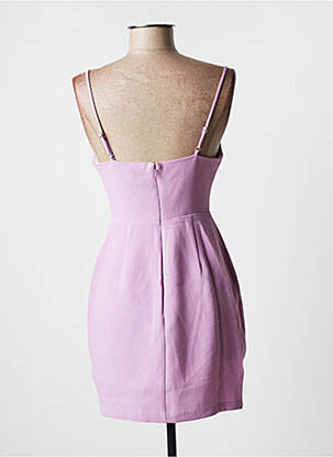 Robe courte fermeture zippée au dos fines bretelles violet BCBGMAXAZRIA femme