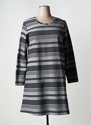 Robe mi-longue manches longues manches longues gris THALASSA femme