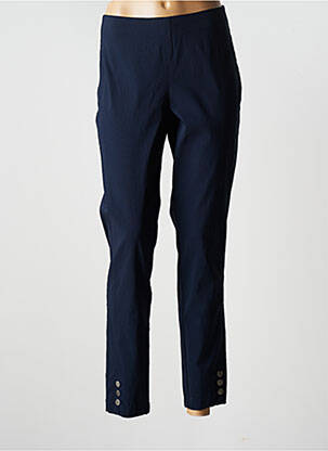 Pantalon slim tissage popeline taille normale bleu NO SECRET femme