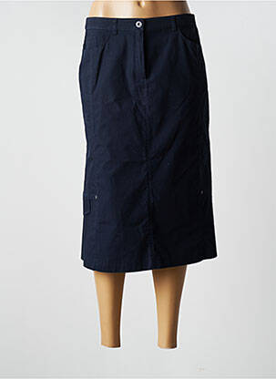 Jupe mi-longue coupe droite bleu CHRISTIAN MARRY femme