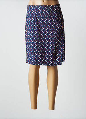 Jupe mi-longue fermeture zip latéral bleu THALASSA femme