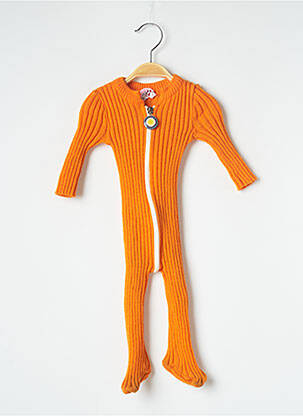 Combi-pantalon fermeture pressionnée à l'entrejambe manches longues orange OZONA fille