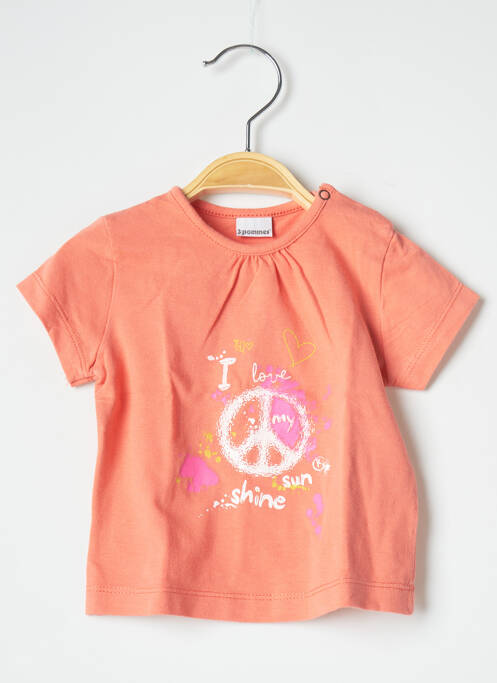 T-shirt orange 3 POMMES pour fille