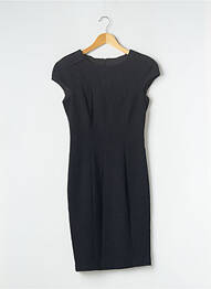 Robe mi-longue tissage crêpe manches courtes noir ZARA femme