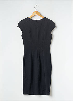 Robe mi-longue tissage crêpe manches courtes noir ZARA femme