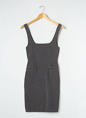 Robe courte coupe cintrée fines bretelles gris ZARA femme