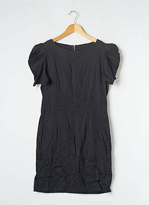 Robe courte fermeture zippée au dos manches courtes noir SANS MARQUE femme