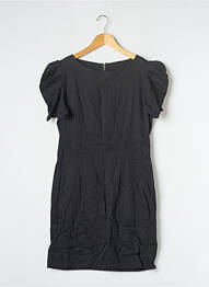 Robe courte fermeture zippée au dos manches courtes noir SANS MARQUE femme