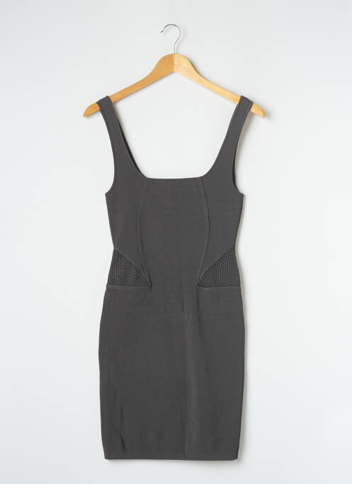 Robe courte coupe cintrée fines bretelles gris ZARA femme