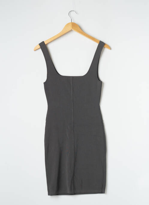 Robe courte coupe cintrée fines bretelles gris ZARA femme