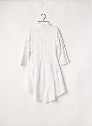 Tunique manches longues légère et transparente blanc MADE IN ITALY femme