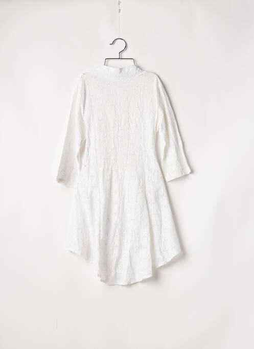 Tunique manches longues fermeture boutonnée sur le devant blanc MADE IN ITALY femme