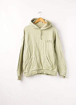 Sweat-shirt à capuche finition bords-côtes manches longues vert ELEVEN PARIS femme