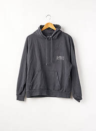Sweat-shirt à capuche finition bords-côtes manches longues gris ELEVEN PARIS femme