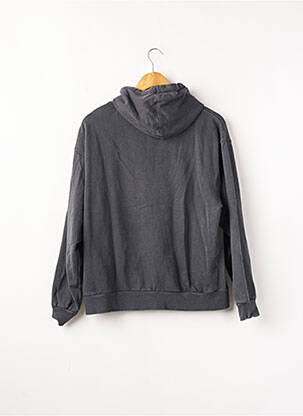 Sweat-shirt à capuche finition bords-côtes manches longues gris ELEVEN PARIS femme