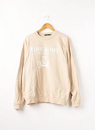 Sweat-shirt  manches longues beige BOOHOO femme