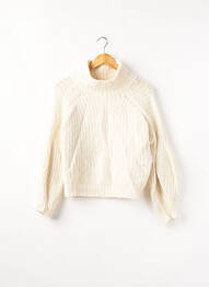 Pull finition bords-côtes manches longues beige BA&SH femme