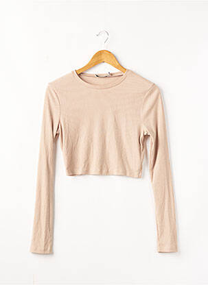 Top stretch manches longues beige NA-KD femme