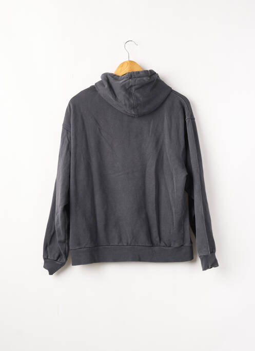 Sweat-shirt à capuche finition bords-côtes manches longues gris ELEVEN PARIS femme