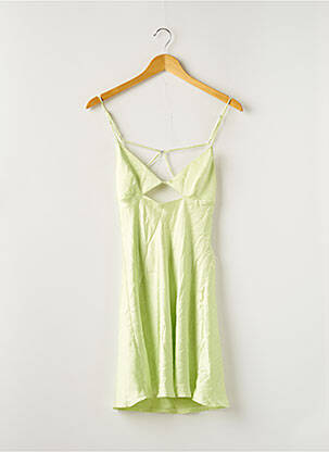 Robe mi-longue doublure fines bretelles vert ZARA femme