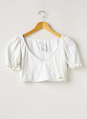 Top stretch manches courtes blanc ROXY femme