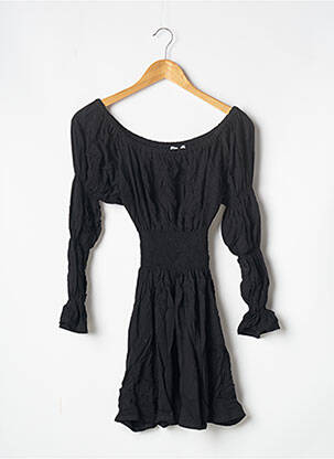 Robe courte manches longues manches longues noir MARYNE femme