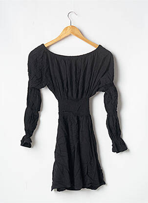 Robe courte manches longues manches longues noir MARYNE femme