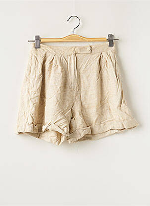 Short fermeture zippée sous rabat boutonné taille normale beige AMANCE femme