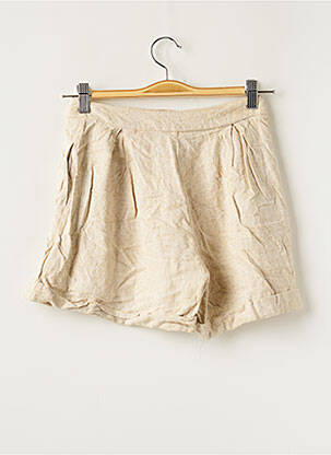 Short fermeture zippée sous rabat boutonné taille normale beige AMANCE femme