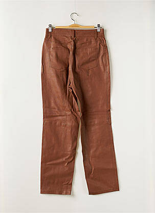 Pantalon droit taille à pinces taille haute marron L'ACADEMIE femme