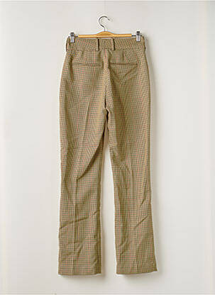 Pantalon flare fermeture zippée sous rabat avec crochet taille haute beige BELLEROSE femme