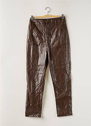 Pantalon slim poches taille haute marron NASTY GAL femme