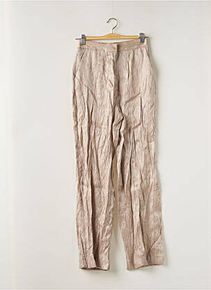 Pantalon large taille à pinces taille haute beige ZARA femme