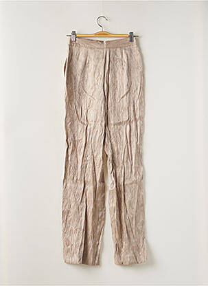 Pantalon large taille à pinces taille haute beige ZARA femme
