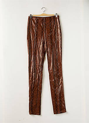Pantalon slim taille haute taille haute marron LOAVIES femme