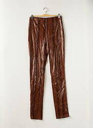 Pantalon slim stretch taille haute marron LOAVIES femme