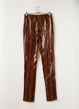 Pantalon slim taille haute taille haute marron LOAVIES femme