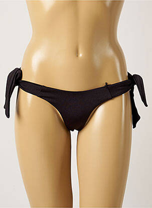 Bas de maillot de bain effet matière satinée bikini noir BELLES DES PINS femme