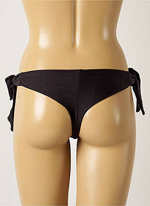 Bas de maillot de bain effet matière satinée bikini noir BELLES DES PINS femme