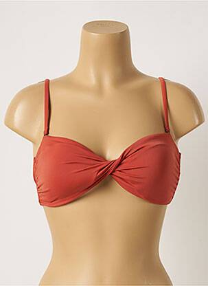 Haut de maillot de bain stretch haut bandeau orange SUPERDRY femme