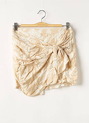 Jupe courte fermeture zippée au dos beige ZARA femme